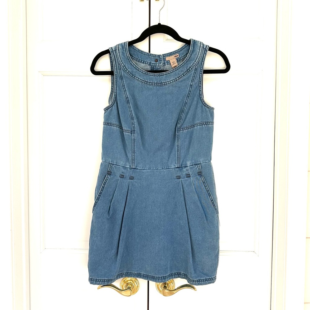 H&M Denim Mini Dress with Buttondown Backside